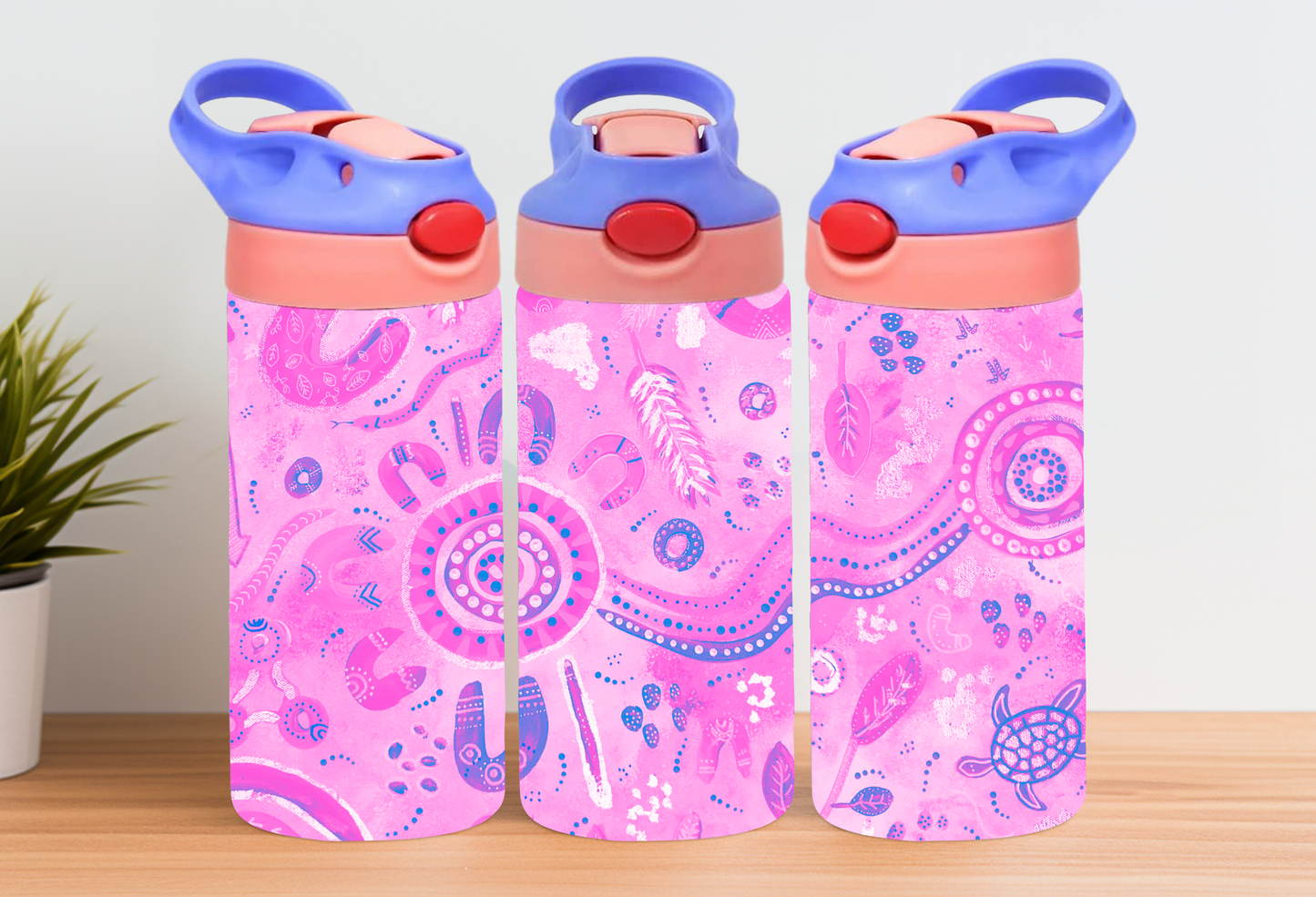 Kids Water Bottle - Country - Pink