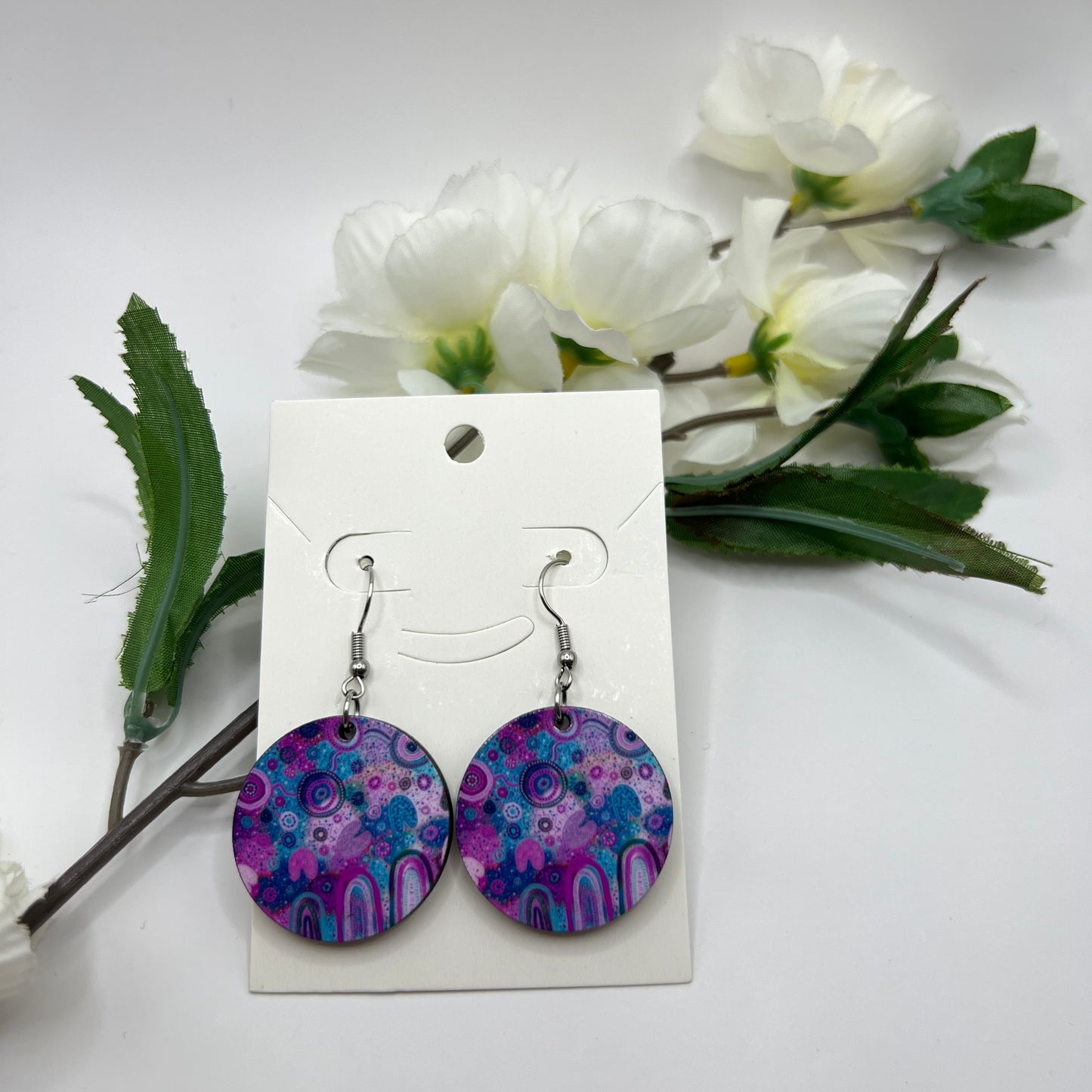 Hope - Wooden Aboriginal Art Earrings