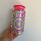 Sisterhood - Pink Iridescent GLASS - 16oz Glass Libbey Cup