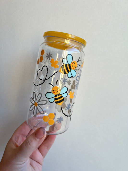 Bee - ACRYLIC - 16oz Acrylic Libbey Cup