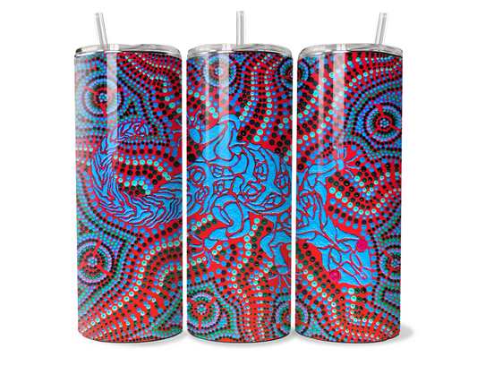 Ghecko Dreaming - Kapi Waru by Jum Ashwin - Aboriginal Art - 20oz Tumbler