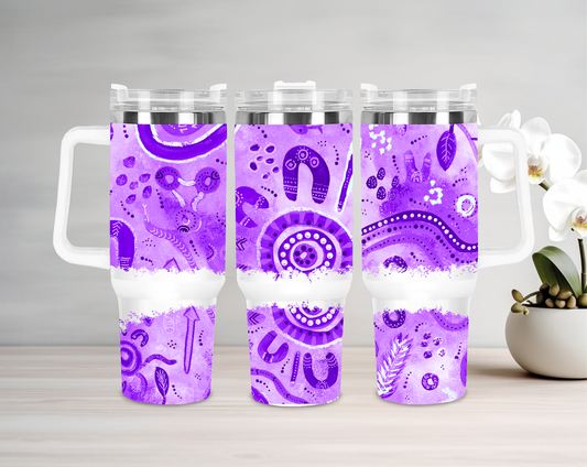 Country - Lilac - 40oz Tumbler - Aboriginal Art