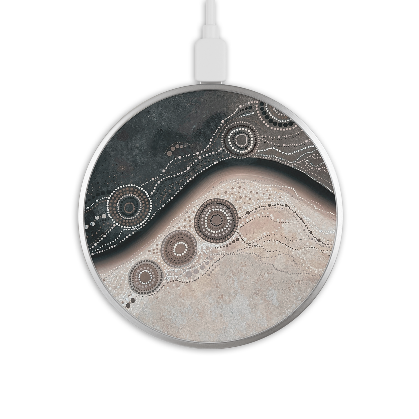 Duality - Wireless Phone Charger - Aboriginal Art