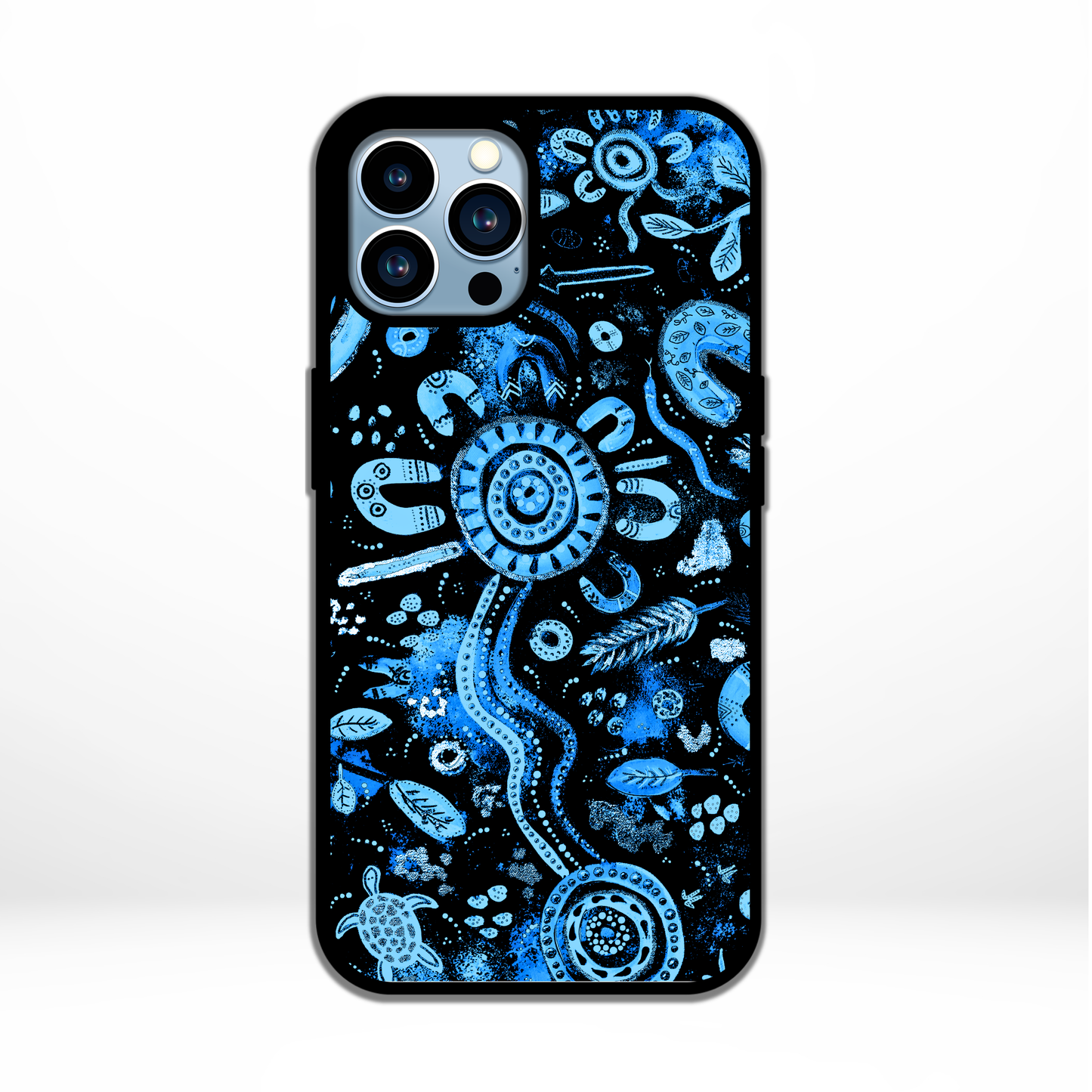 Country - Black & Blue - iPhone Aboriginal Art Phone Case