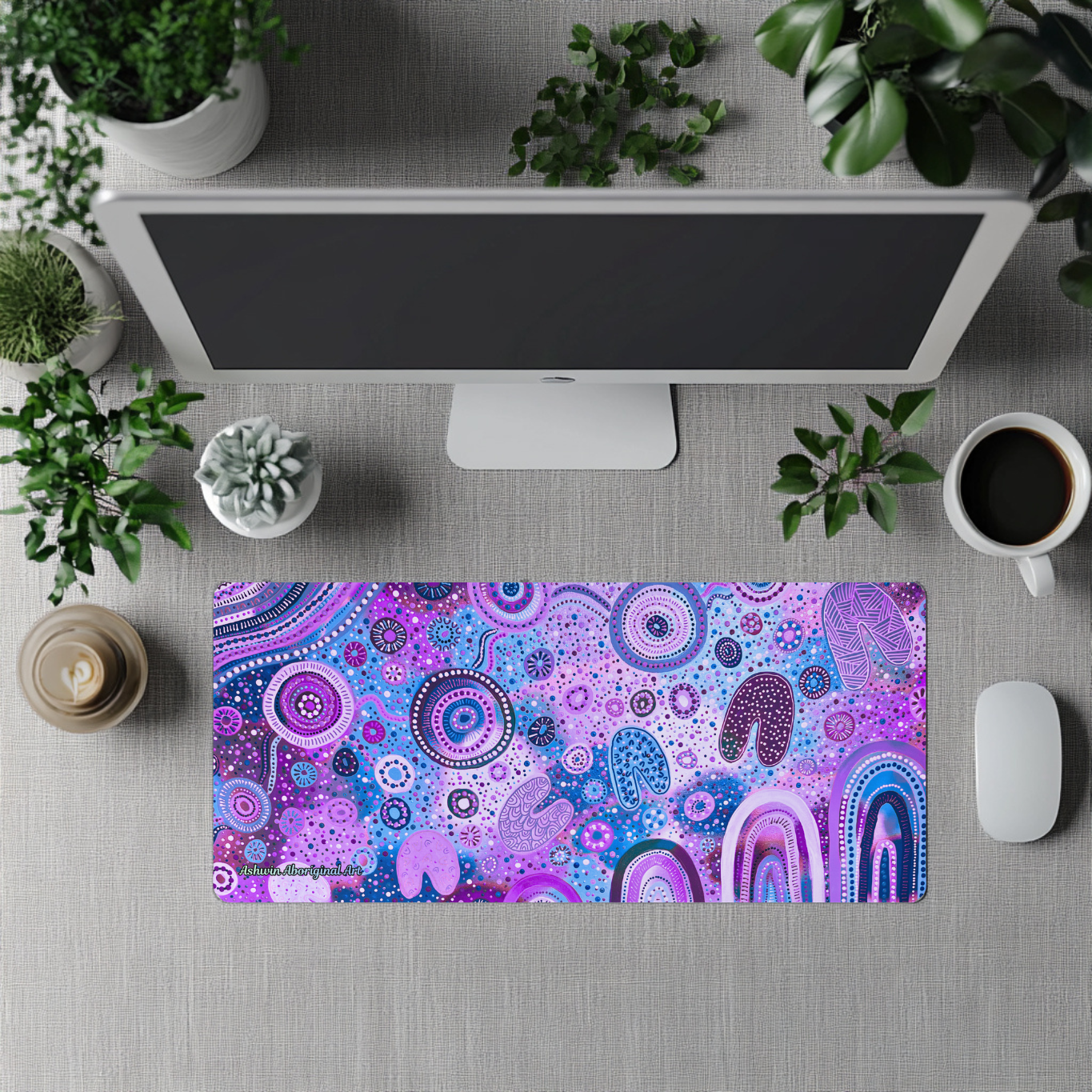 Hope - Pastel - Aboriginal Art Desk Mat