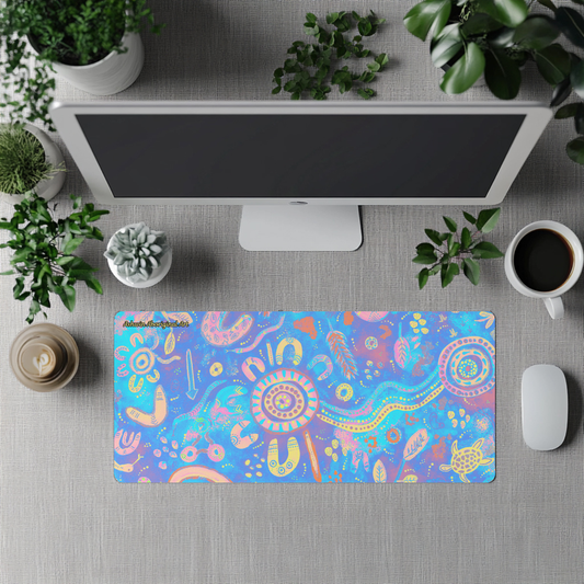 Country - Blue - Aboriginal Art Desk Mat