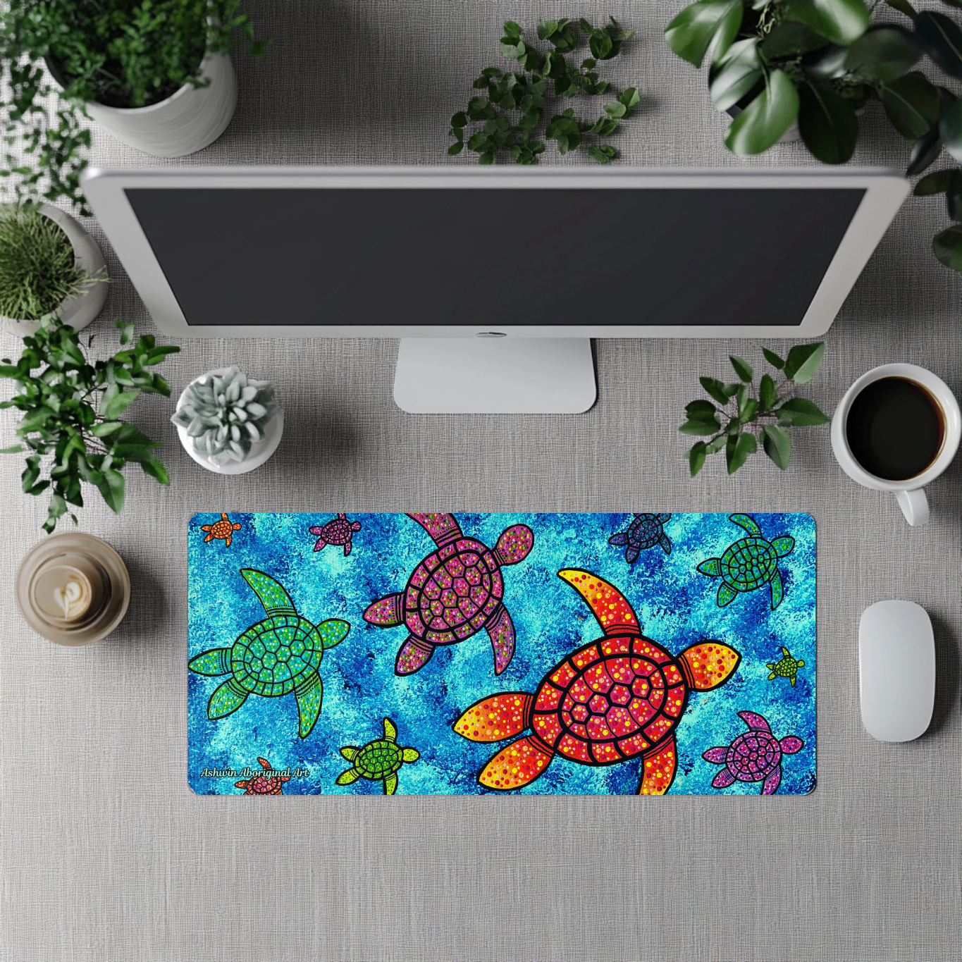 Turtles - Aboriginal Art Desk Mat