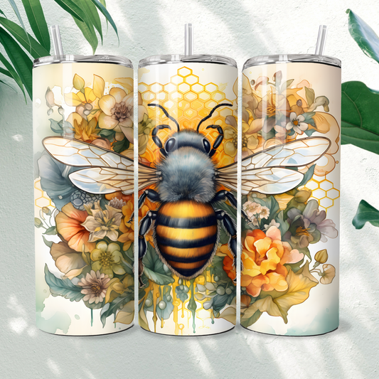 Floral Bee - 20oz Tumbler