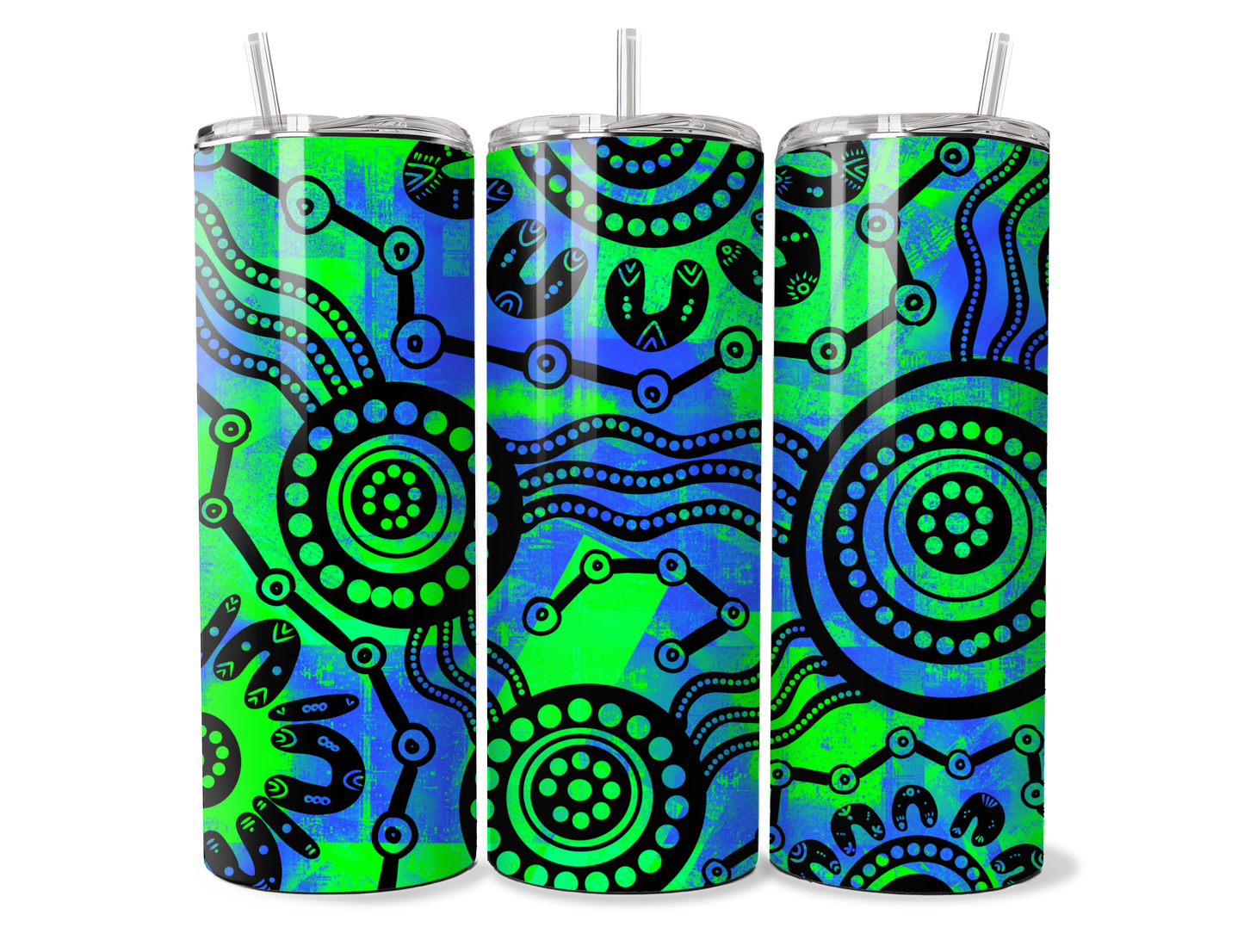 Wet Seasons - Electric - Aboriginal Art - 20oz Tumbler