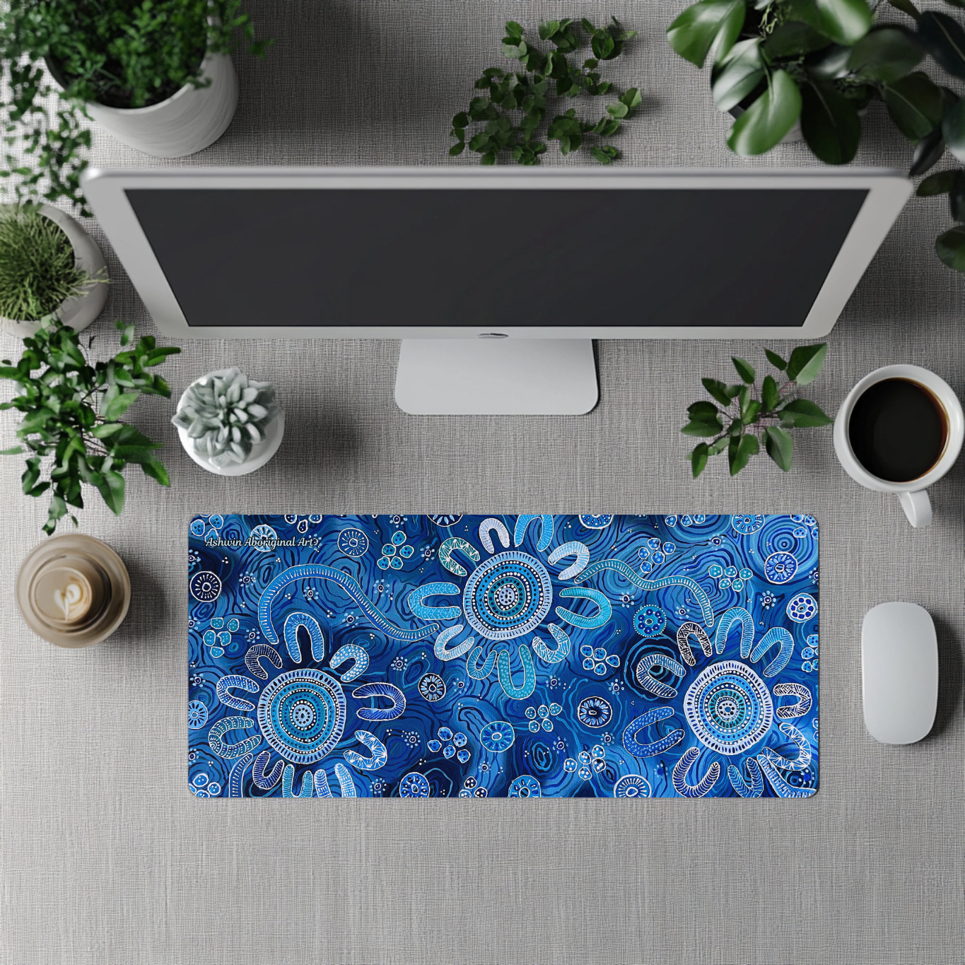 Waterways - Aboriginal Art Desk Mat