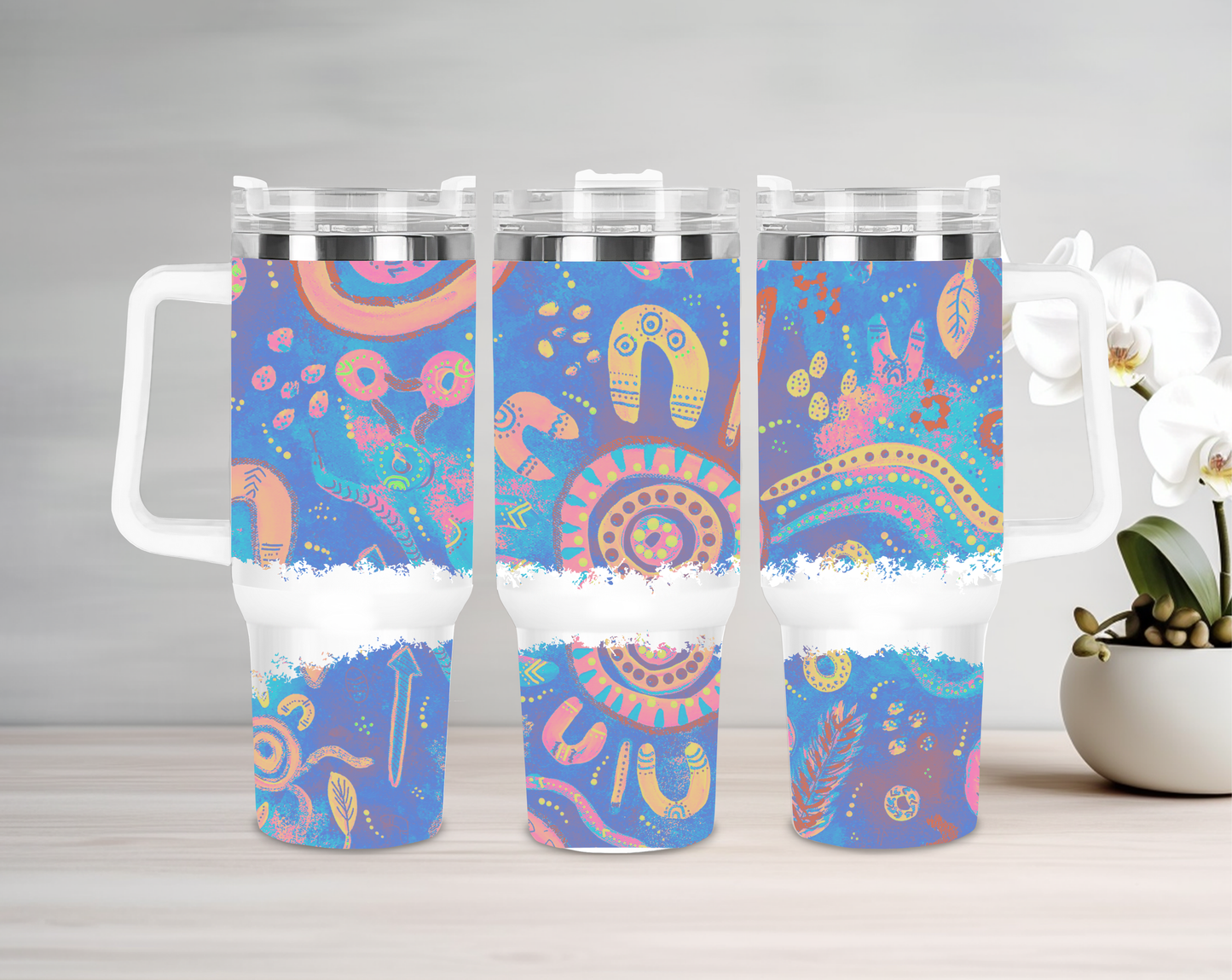 Country - Blue - 40oz Tumbler - Aboriginal Art