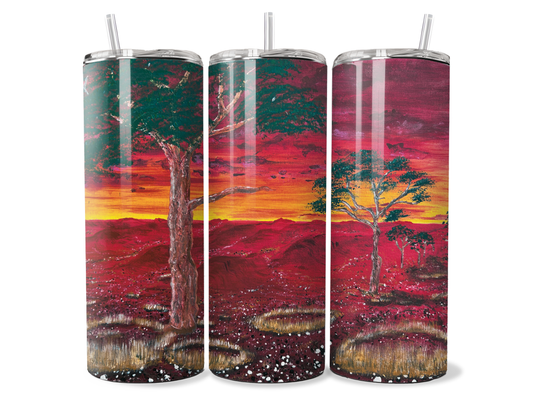 Landscape by Jum Ashwin - Aboriginal Art - 20oz Tumbler