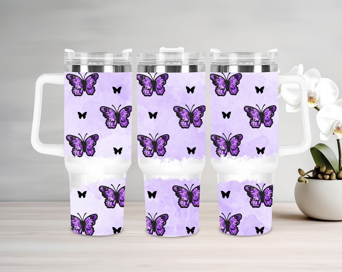 Butterflies - 40oz Tumbler - Aboriginal Art