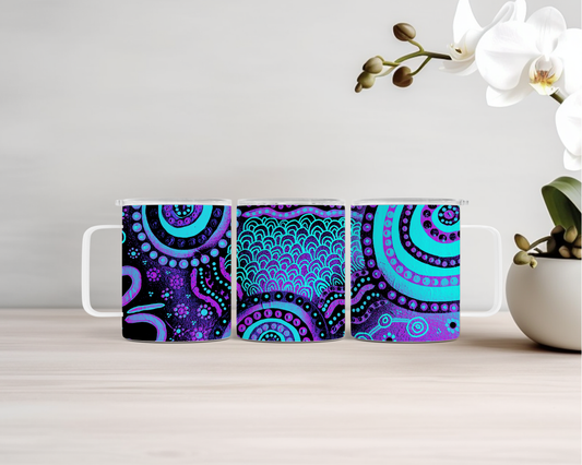 Wet Seasons - Dusk - 14oz Insulated Mugs - Aboriginal Art Mug
