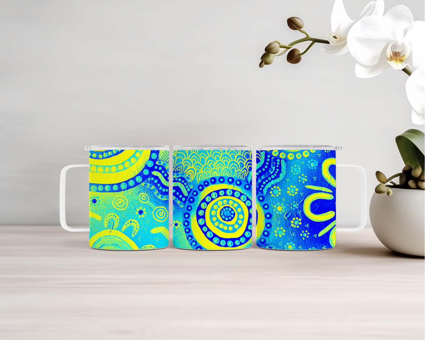 Wet Seasons - Coast - 14oz Insulated Mugs - Aboriginal Art Mug