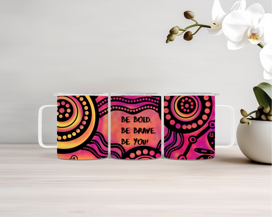 Be Bold - Sunset - 14oz Insulated Mugs - Aboriginal Art Mug