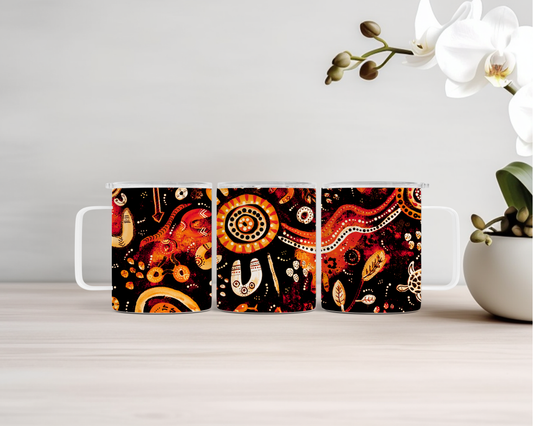 Country - Fire - 14oz Insulated Mugs - Aboriginal Art Mug