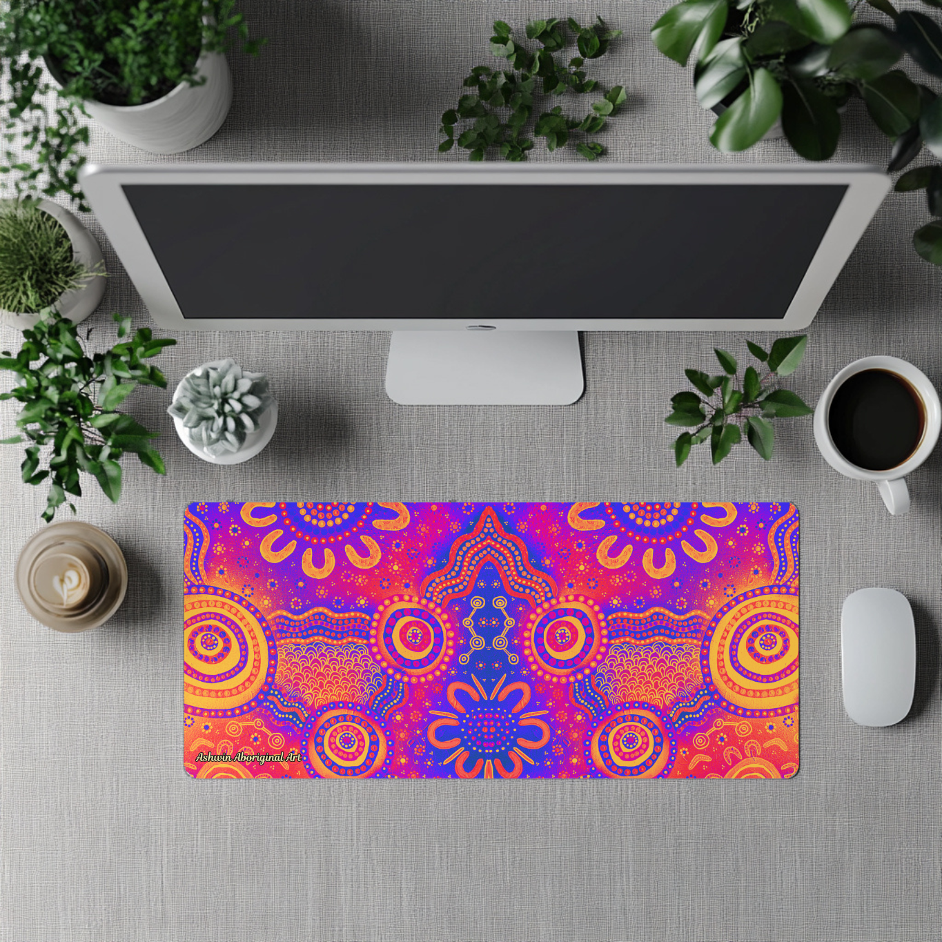 Wet Seasons  - Summer - Aboriginal Art Desk Mat