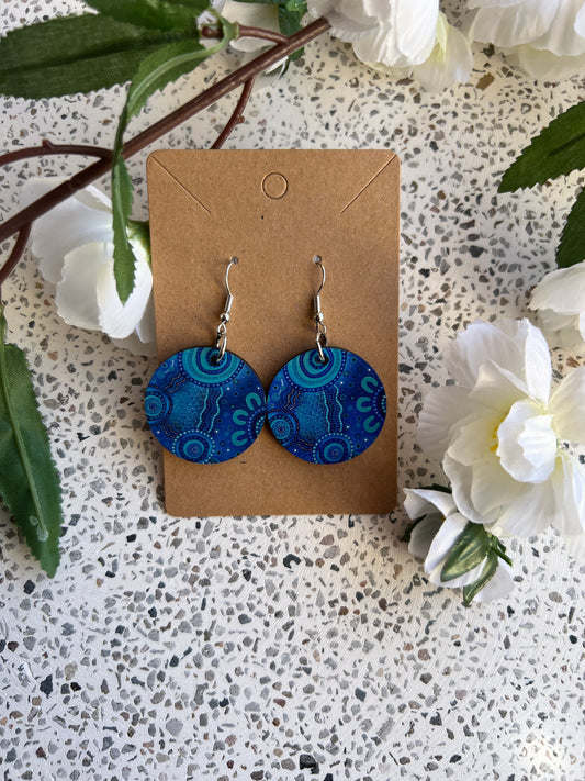 Wet Seasons - Round - Wooden Earrings