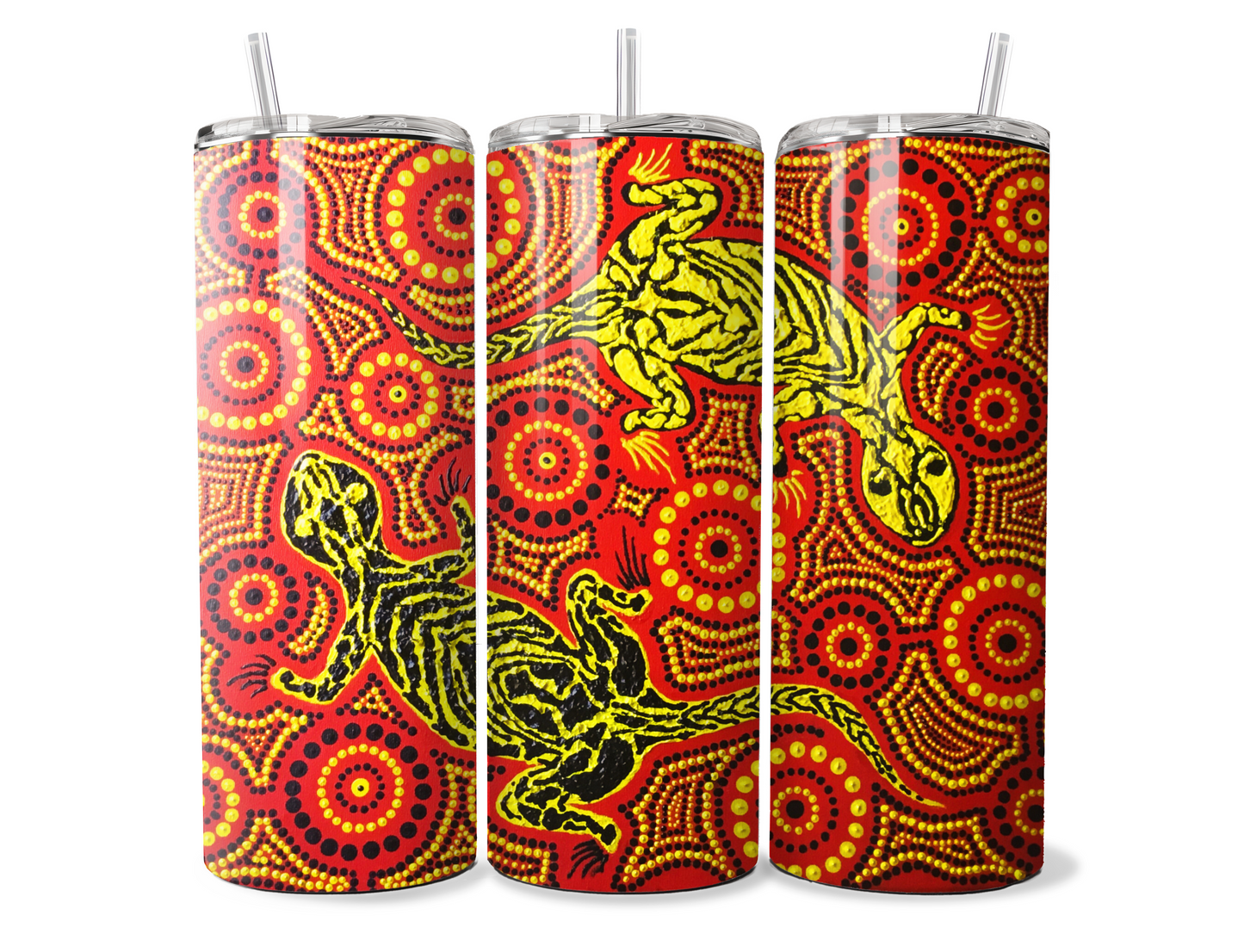 Ghecko's by Jum Ashwin - Aboriginal Art - 20oz Tumbler