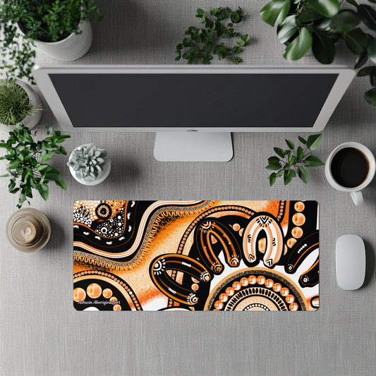 Belonging - Sunset - Aboriginal Art Desk Mat