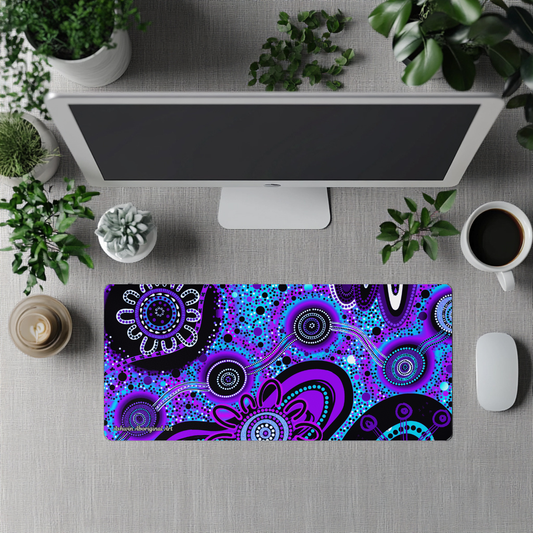 Dreaming - Purple - Aboriginal Art Desk Mat