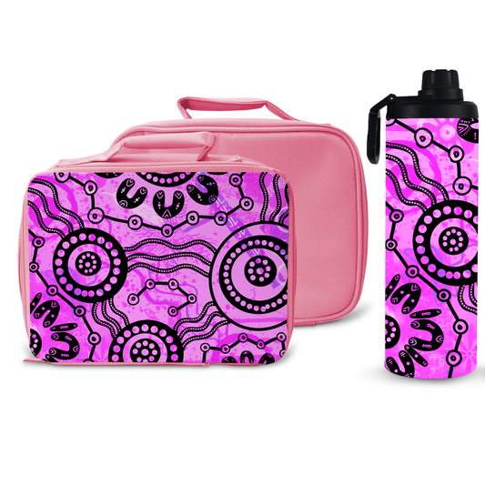 Wet Seasons - Pink - Lunch Boxes & Water Bottle Bundle