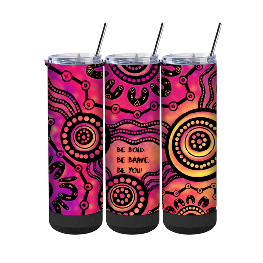 Be Bold - 20oz Aboriginal Art Bluetooth Speaker Tumbler