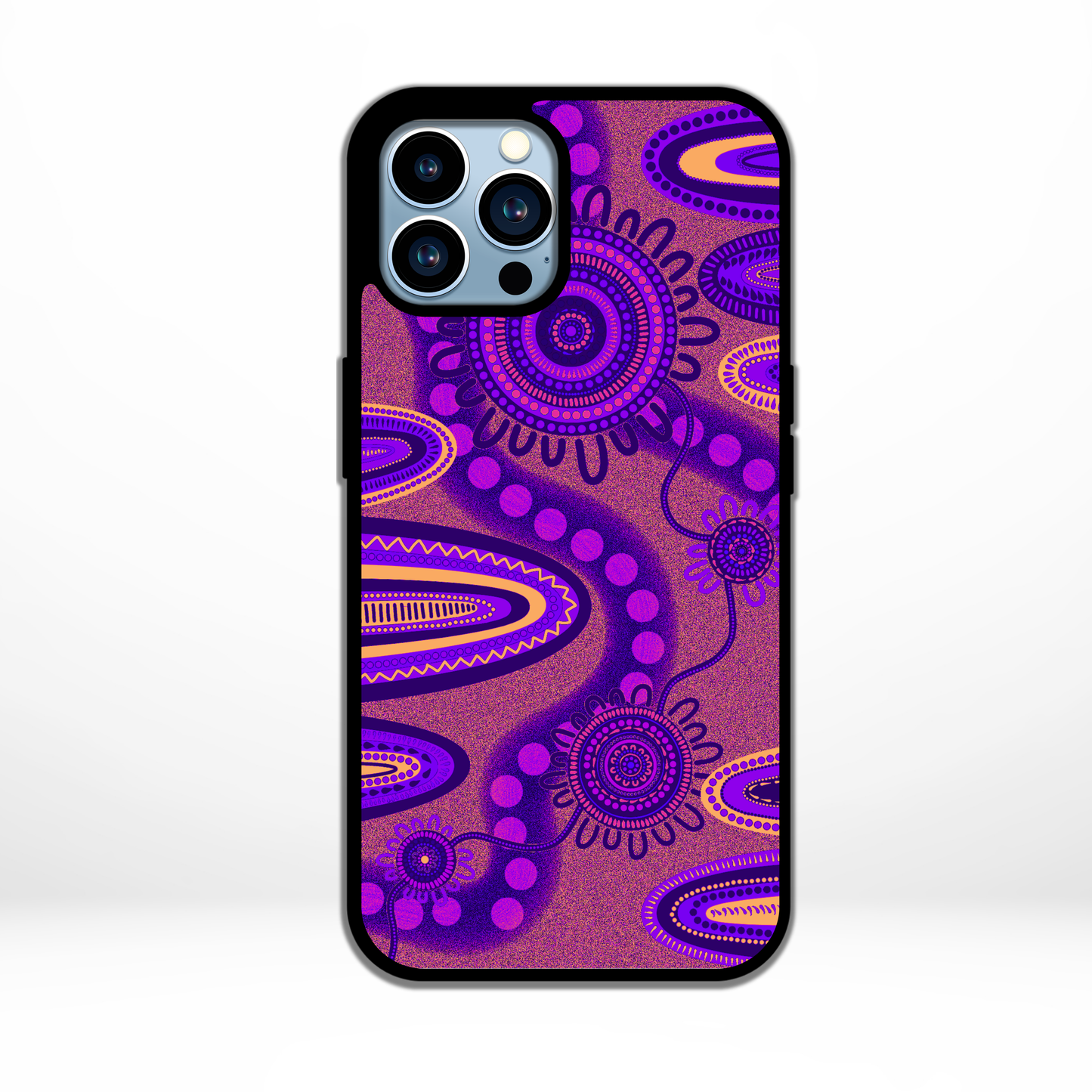 Echoes - Purple - Aboriginal Art - Phone Case