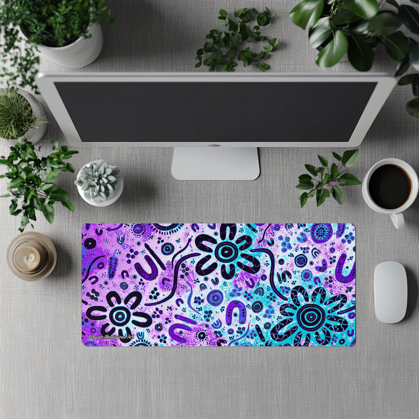 Stronger Than Before - Bliss - Aboriginal Art Desk Mat