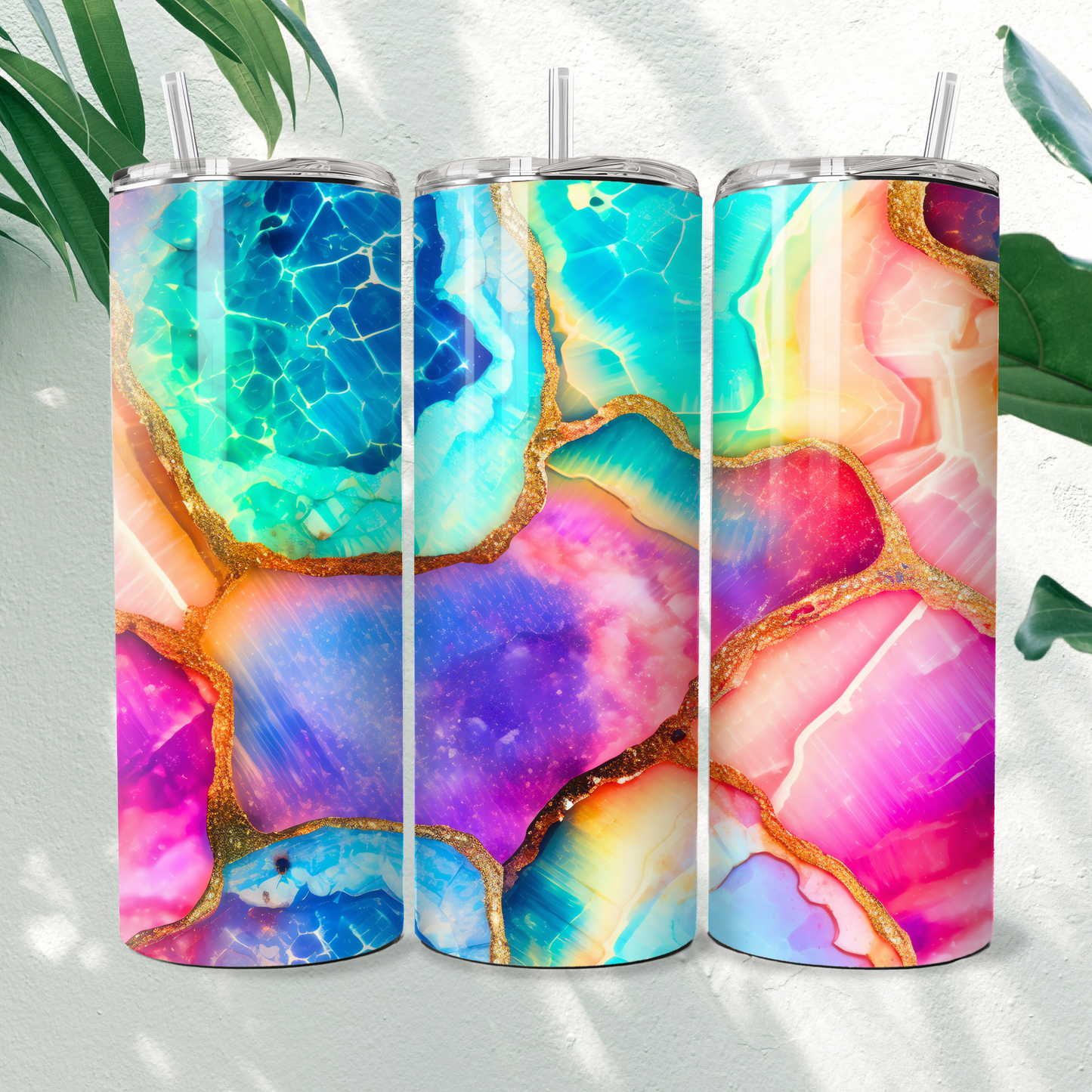 Alcohol Ink Geo - 20oz Tumbler