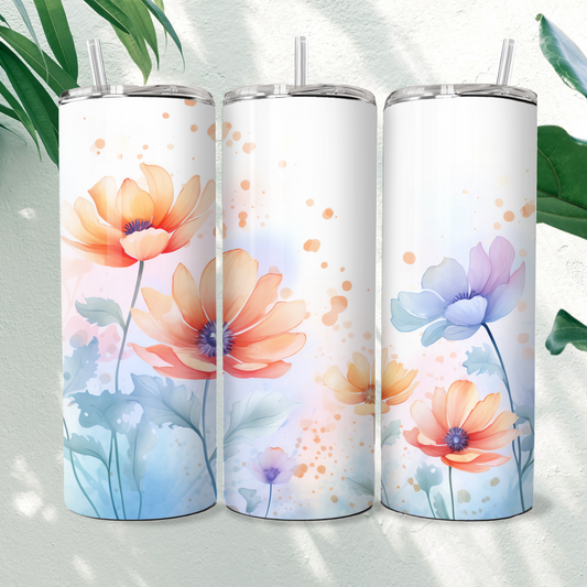 Watercolor Flowers - 20oz Tumbler