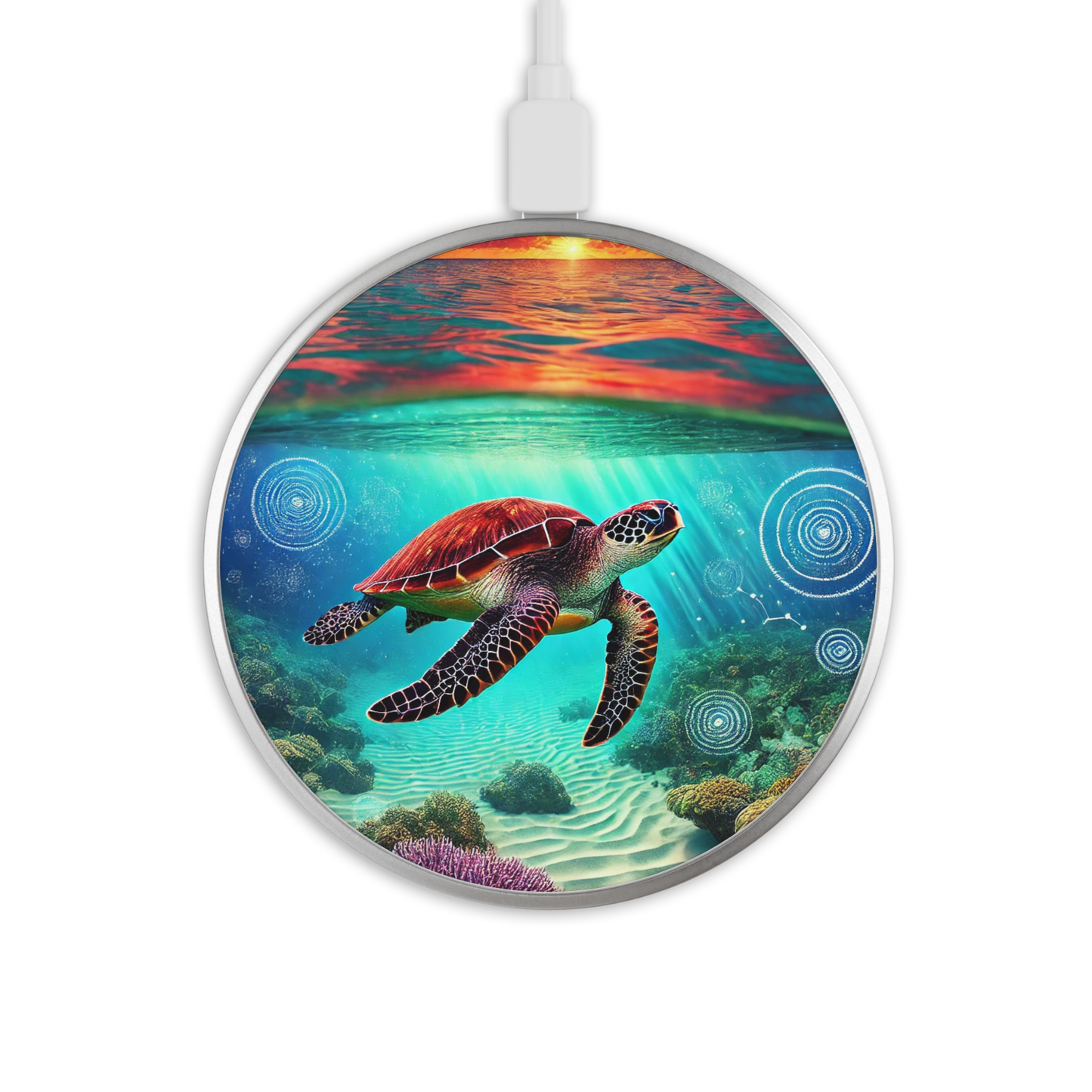 Turtle - Wireless Phone Charger - Aboriginal Art