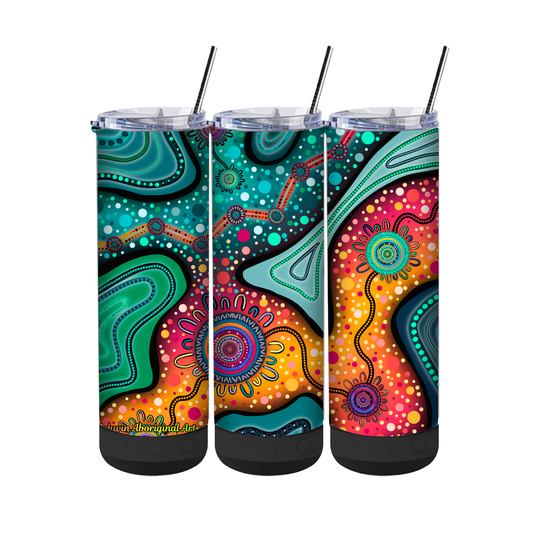 Pathways - 20oz Aboriginal Art Bluetooth Speaker Tumbler