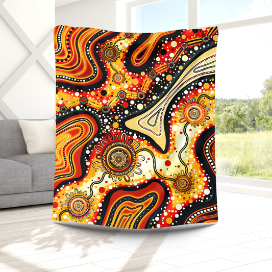 Pathways - Aboriginal Art Throw Blanket