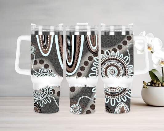 Echoes - Smokey - 40oz Tumbler - Aboriginal Art