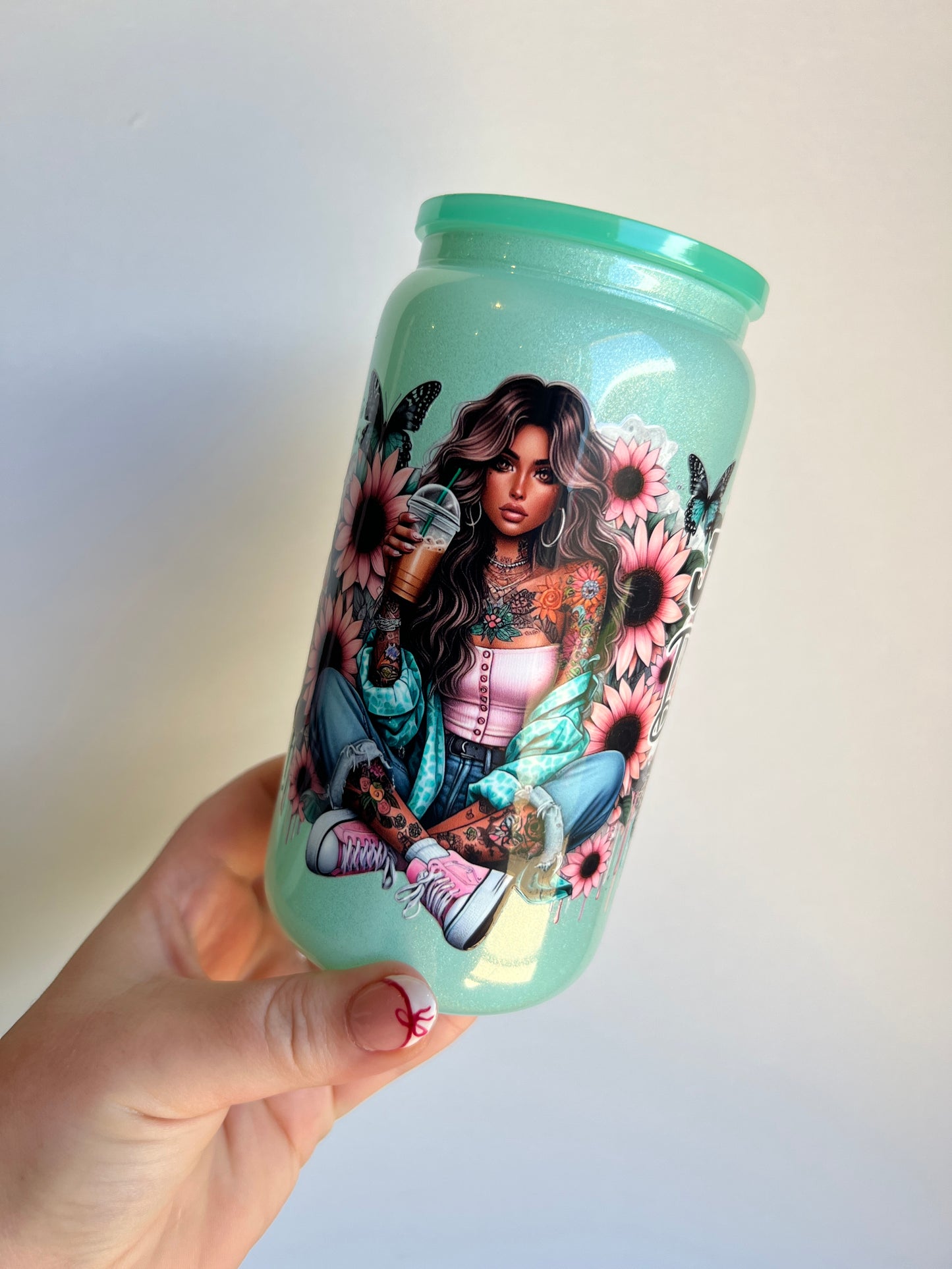 Just a mum doing mum things  - 16oz Glass Libbey Cup