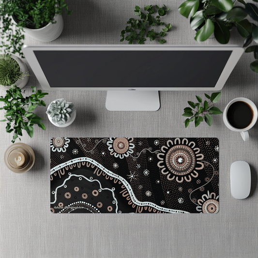 Journey - Midnight - Aboriginal Art Desk Mat