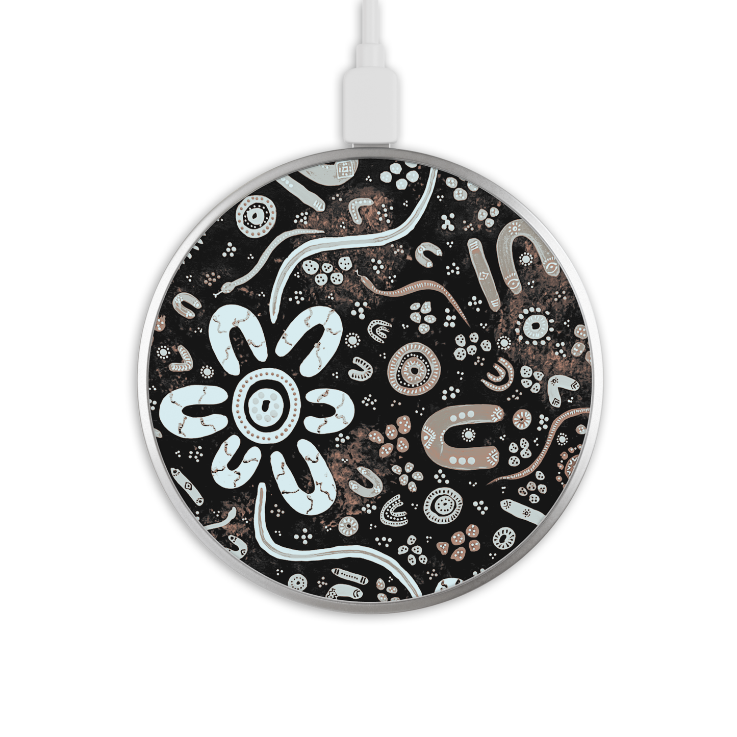 Stronger Than Before - Midnight - Wireless Phone Charger - Aboriginal Art