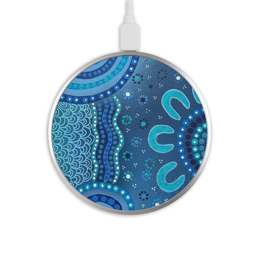 Wet Seasons - Wireless Phone Charger - Aboriginal Art