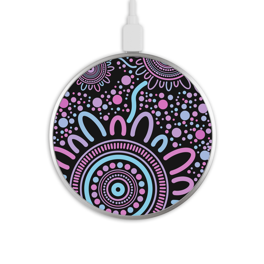 Sisterhood - Pastel - Wireless Phone Charger - Aboriginal Art