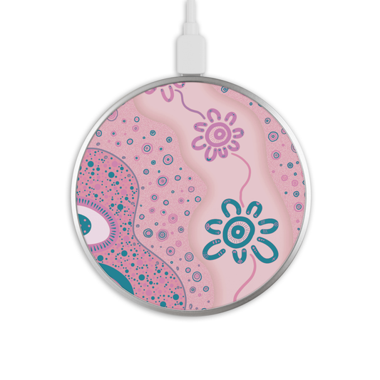 Ancestral Pathways - Bliss - Wireless Phone Charger - Aboriginal Art