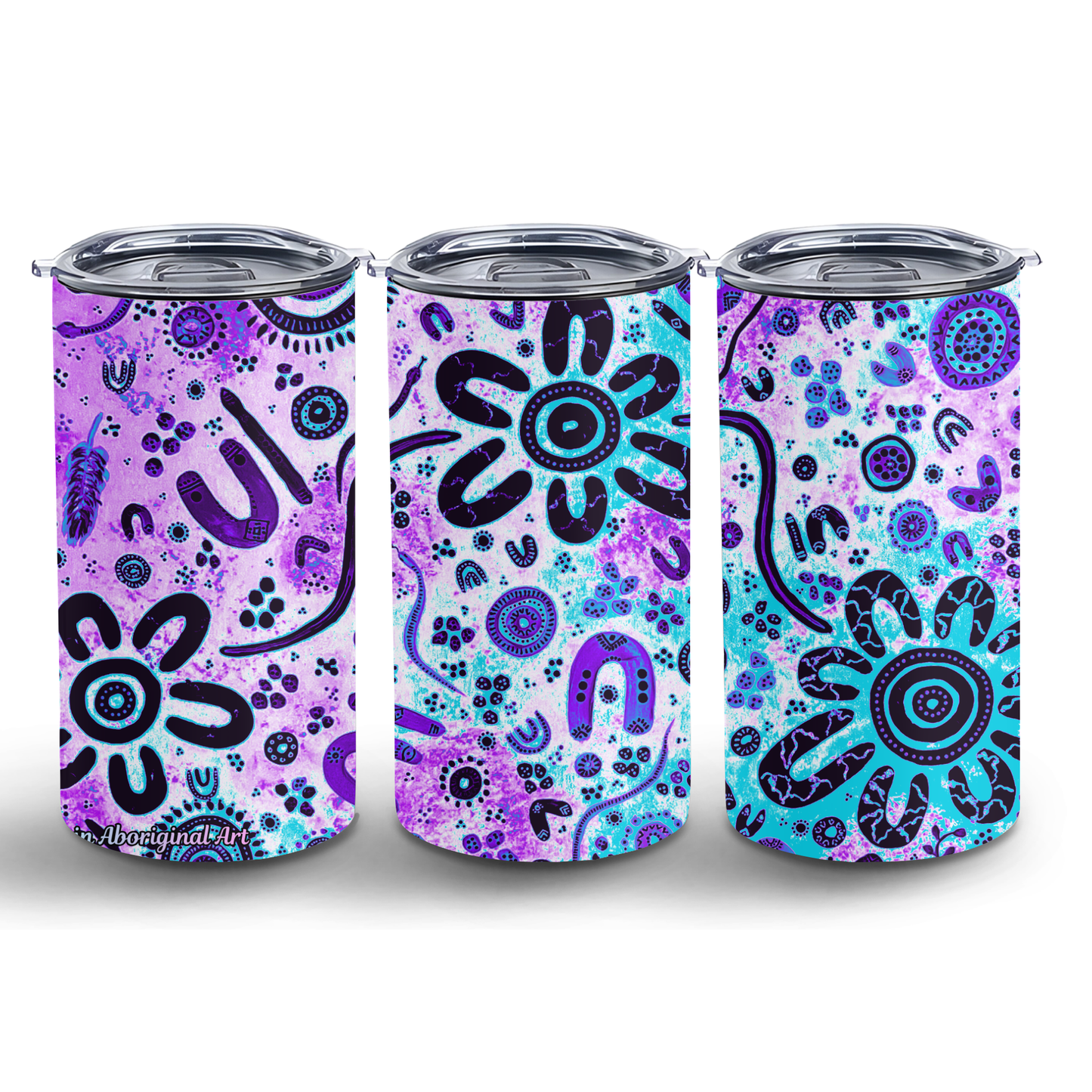 Stronger Than Before - Bliss - 12oz Insulated Tumbler | Aboriginal Art Coffee Cup