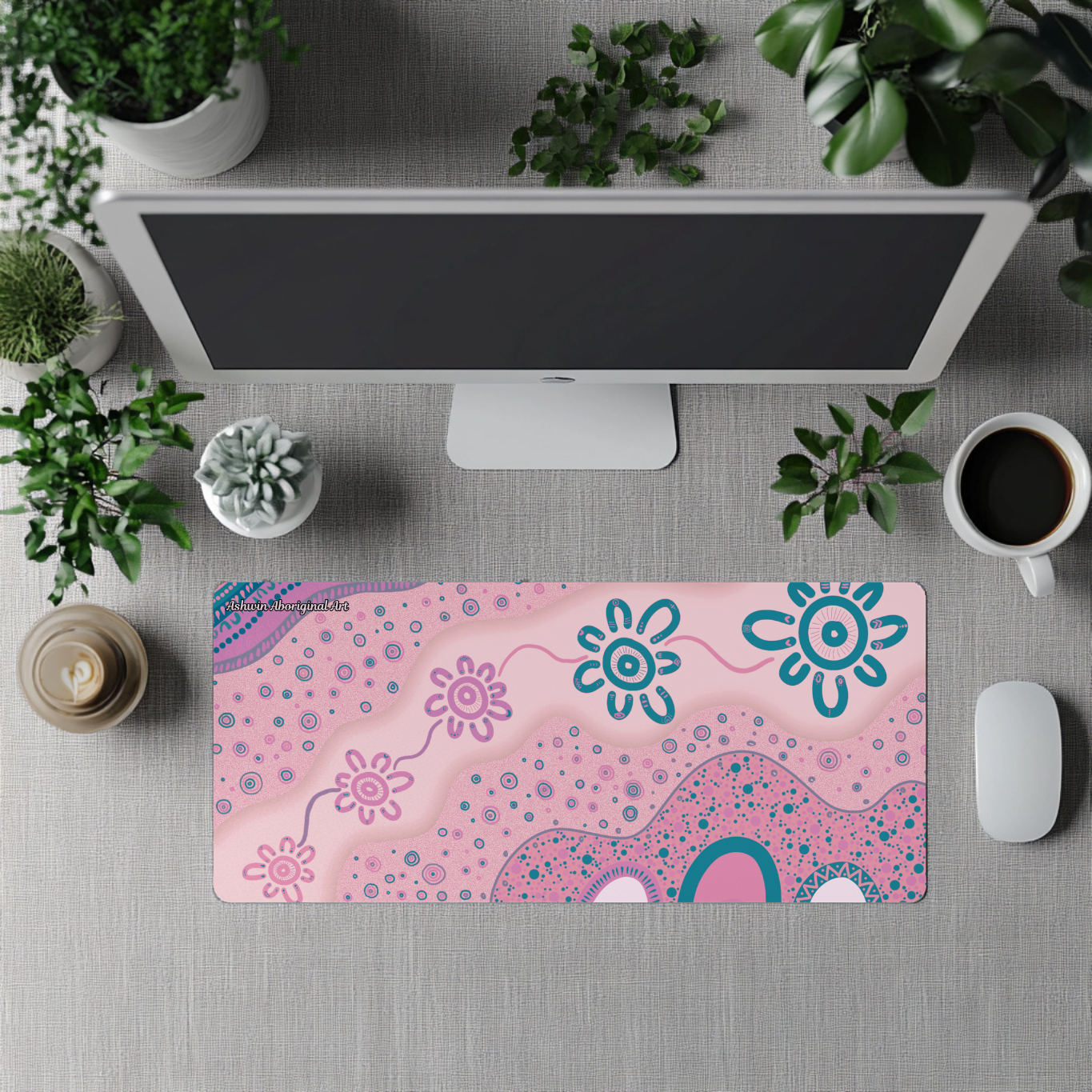 Ancestral Pathways - Bliss - Aboriginal Art Desk Mat