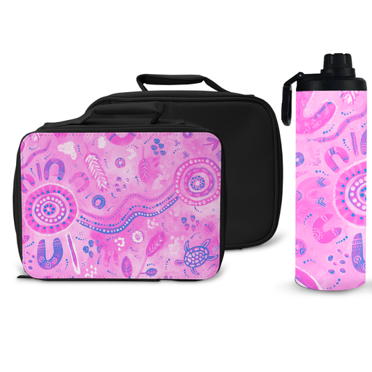 Country Pink - Lunch Boxes & Water Bottle Bundle