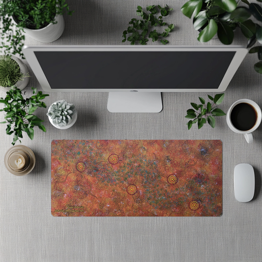 On Country by Jum Ashwin - Aboriginal Art Desk Mat