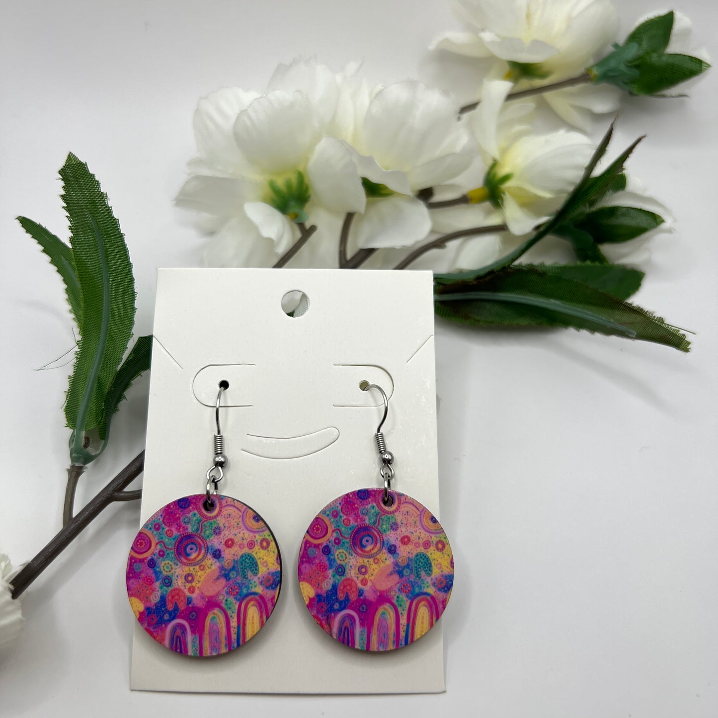 Hope - Dreamy - Wooden Aboriginal Art Earrings