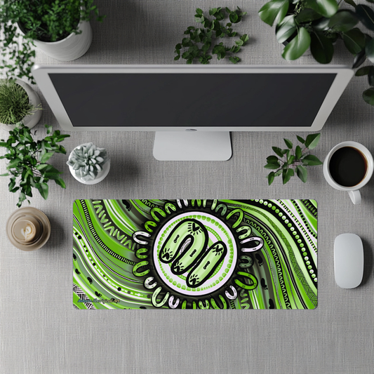 Becoming - Green - Aboriginal Art Desk Mat