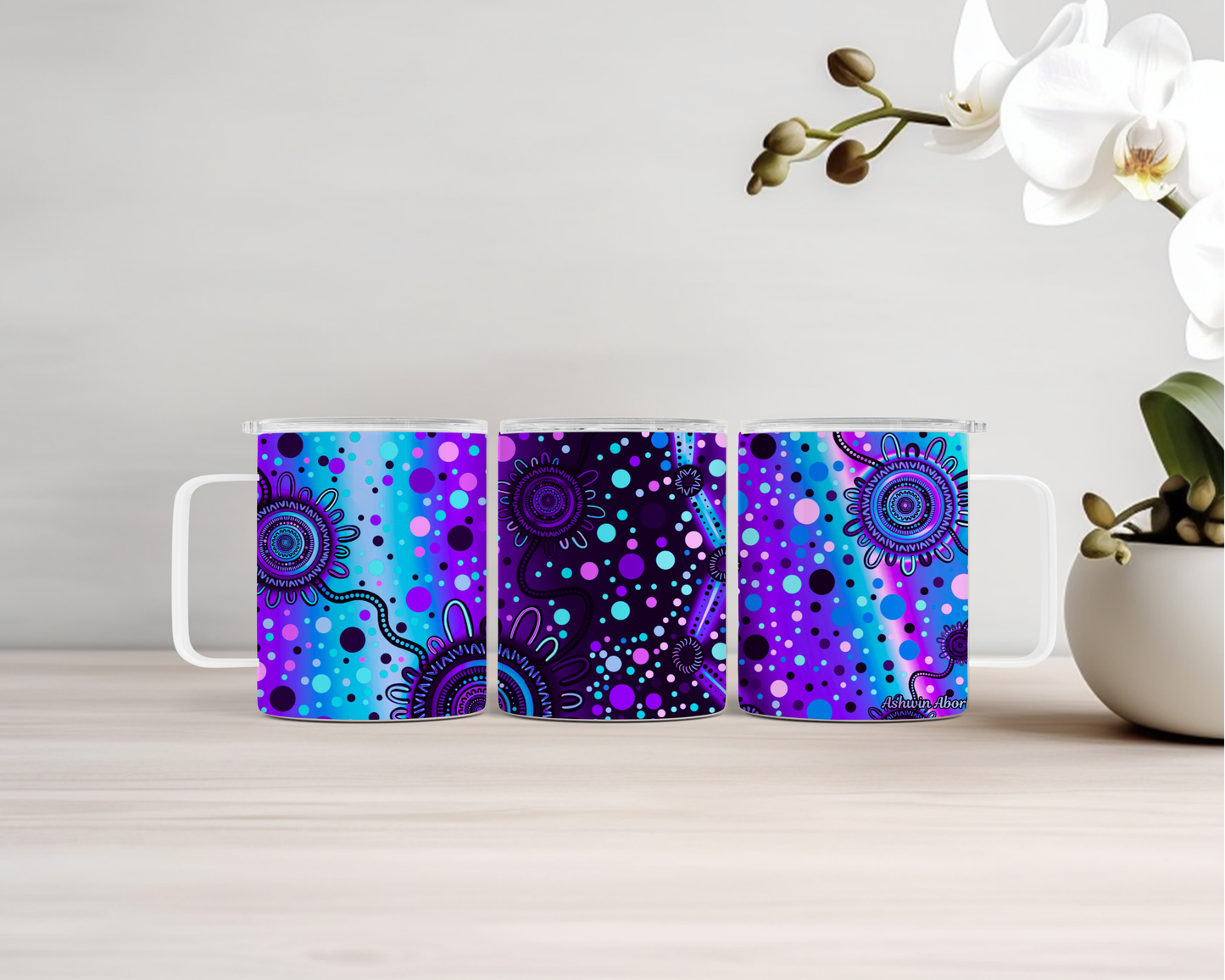 Connected - 14oz Insulated Mugs - Aboriginal Art Mug