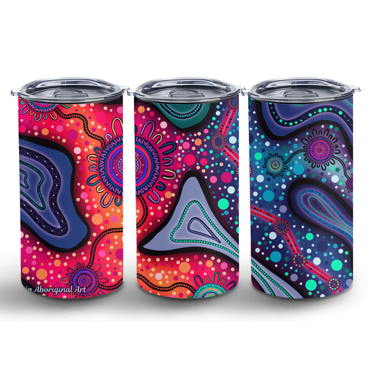 Pathways - 12oz Insulated Tumbler | Aboriginal Art Coffee Cup